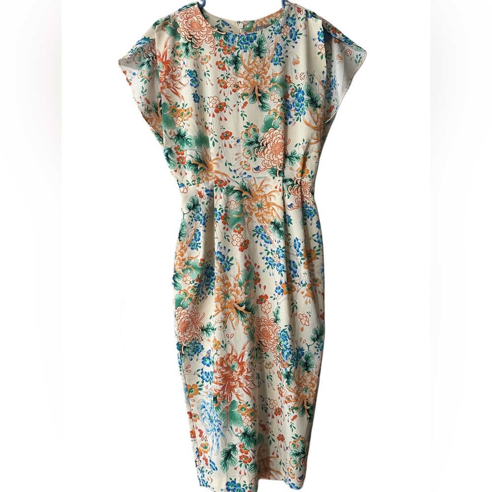 ASOS Sheath Dress Floral Print with Abstract Design and Vibrant Colors